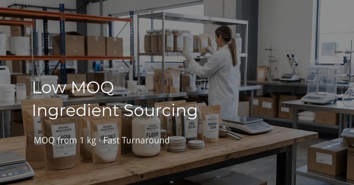 low MOQ ingredient sourcing supplement bulk powder