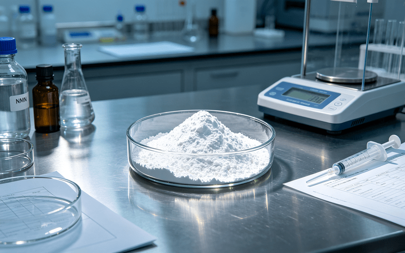 HPLC purity verification for NMN supplement grade ingredient quality testing