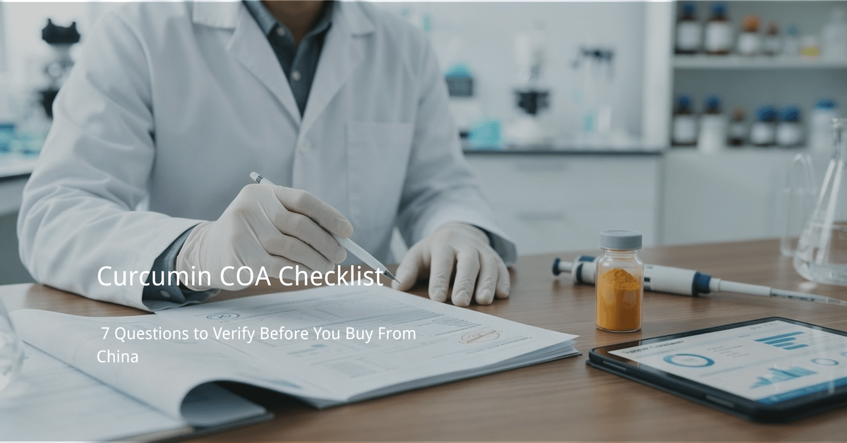 curcumin COA checklist infographic 7 questions
