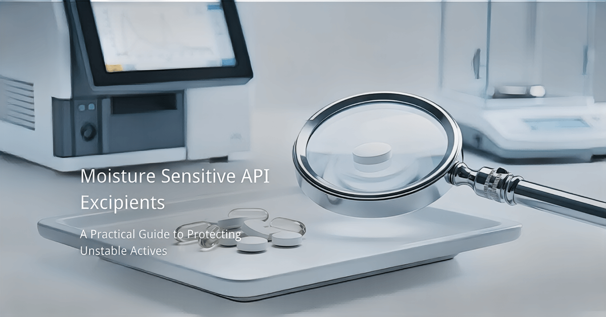 moisture sensitive API excipients tablet stability testing