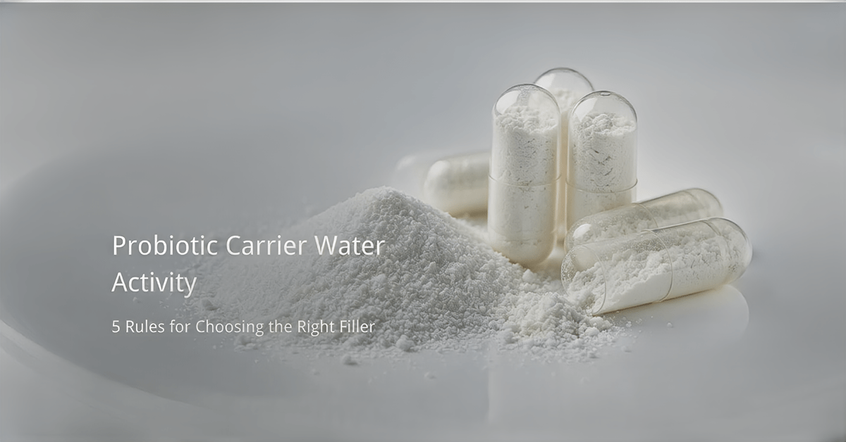 probiotic carrier water activity powder formulation sample