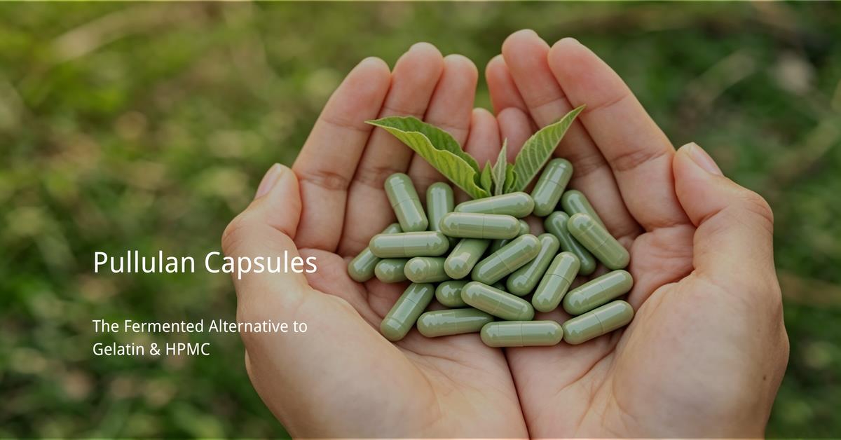 Pullulan capsules cover image showing fermented capsule shells