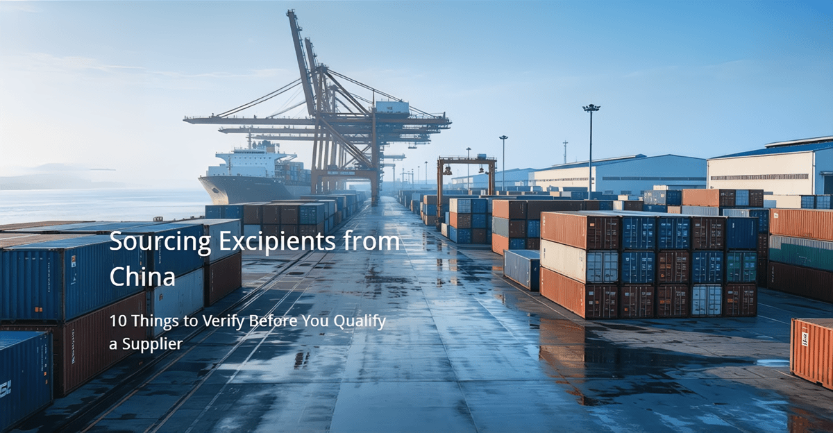 sourcing excipients from China export shipping and manufacturing