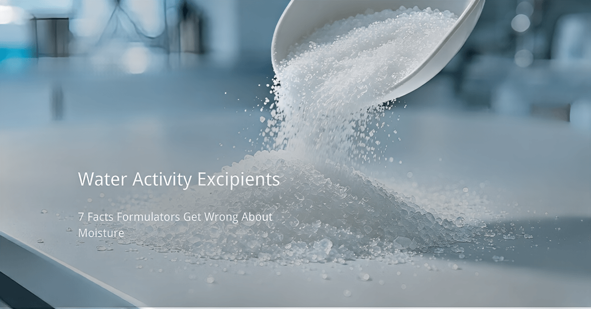 water activity excipients powder sample in laboratory setting