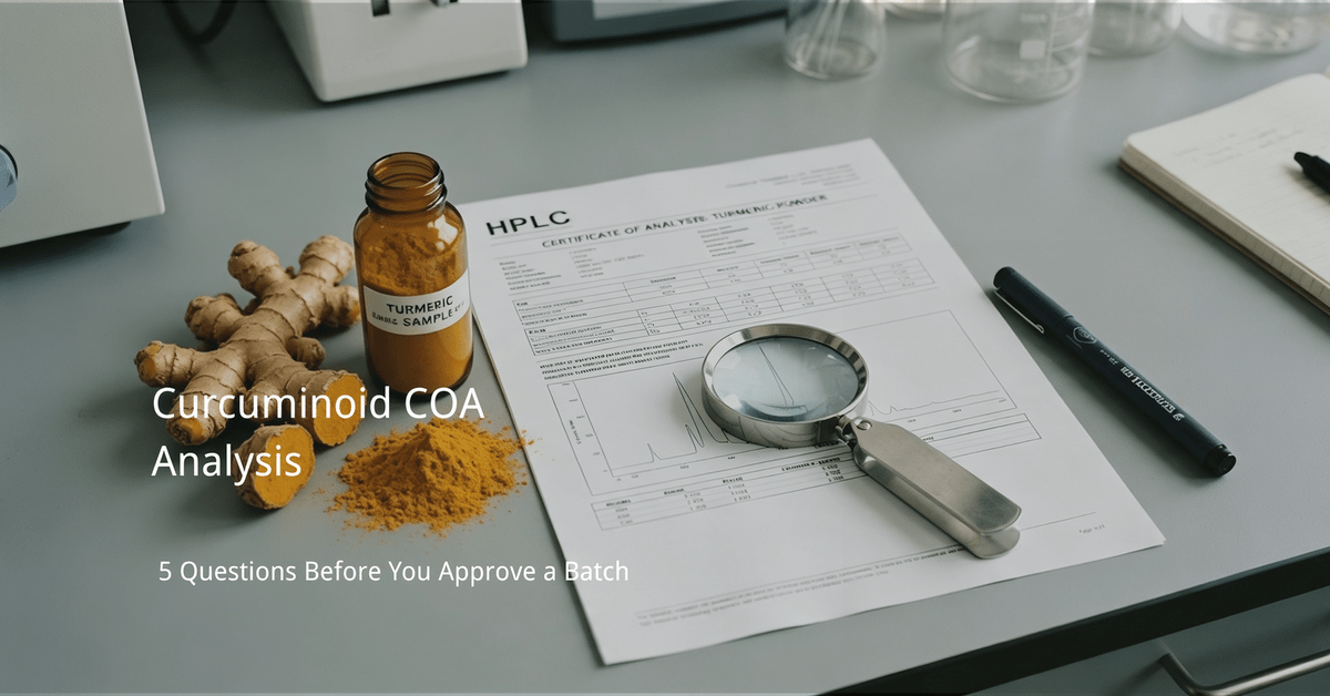 curcuminoid COA analysis HPLC testing guide