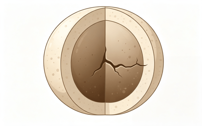 Granulation defects case hardening diagram dry exterior wet interior