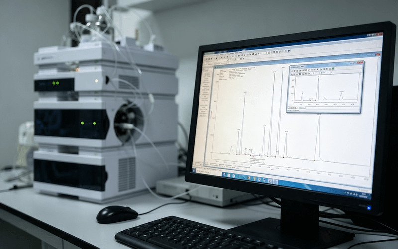 HPLC chromatogram curcuminoid peak analysis