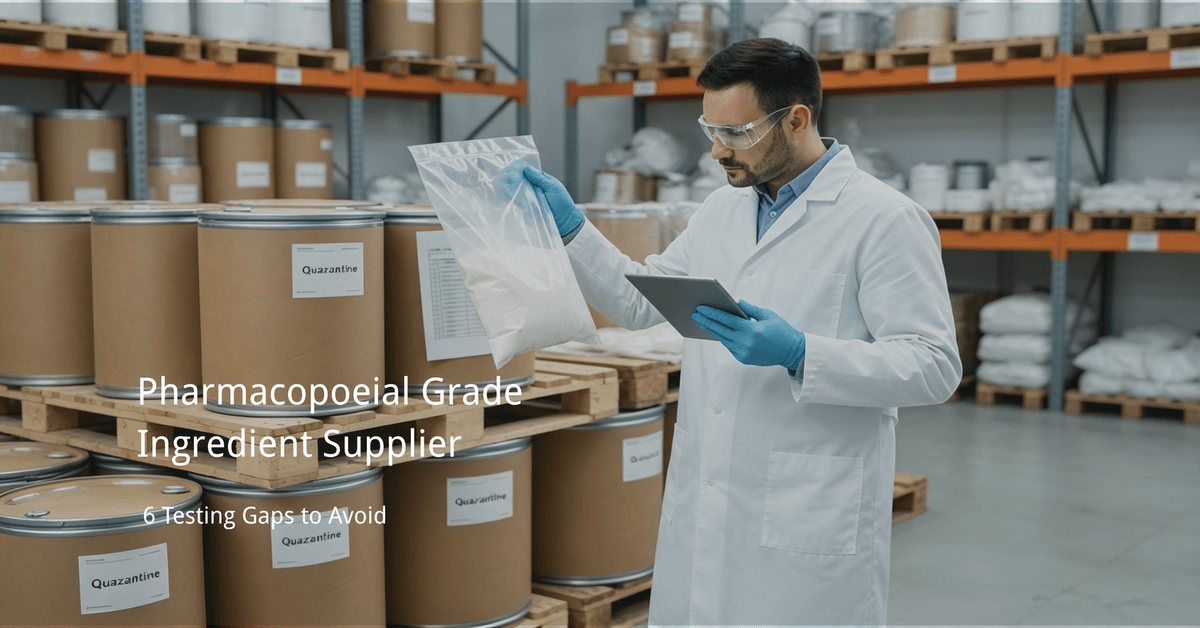 pharmacopoeial grade ingredient supplier testing standards guide