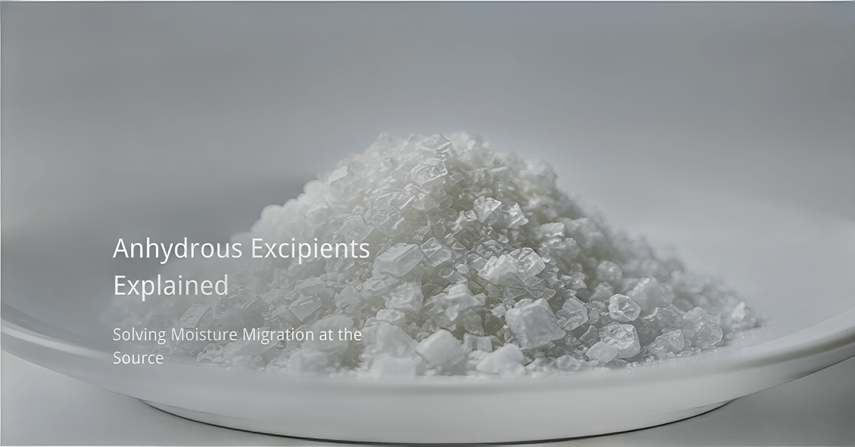 anhydrous excipients crystalline powder without water of crystallization