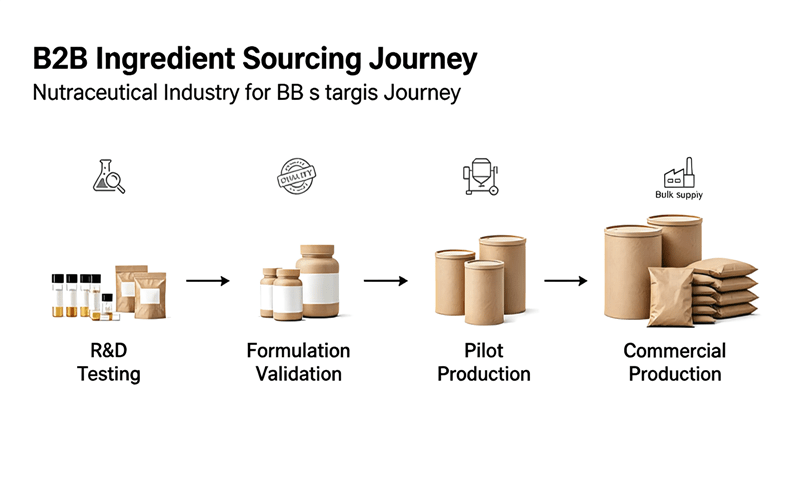 ingredient sourcing from R&D testing to commercial production