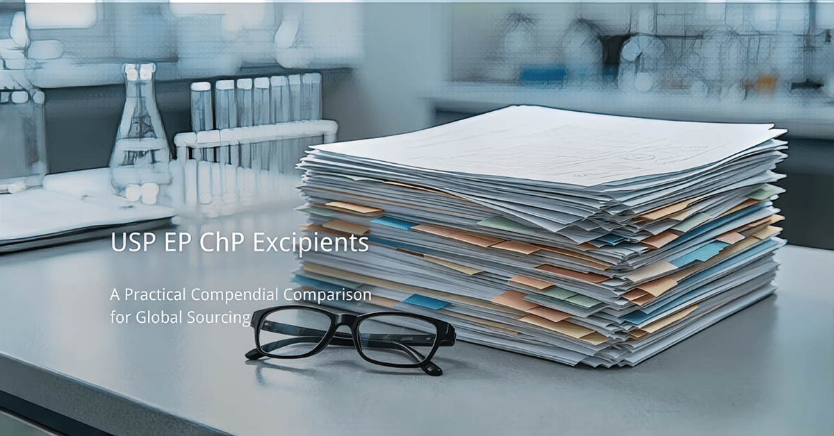 USP EP ChP excipients compendial compliance documentation