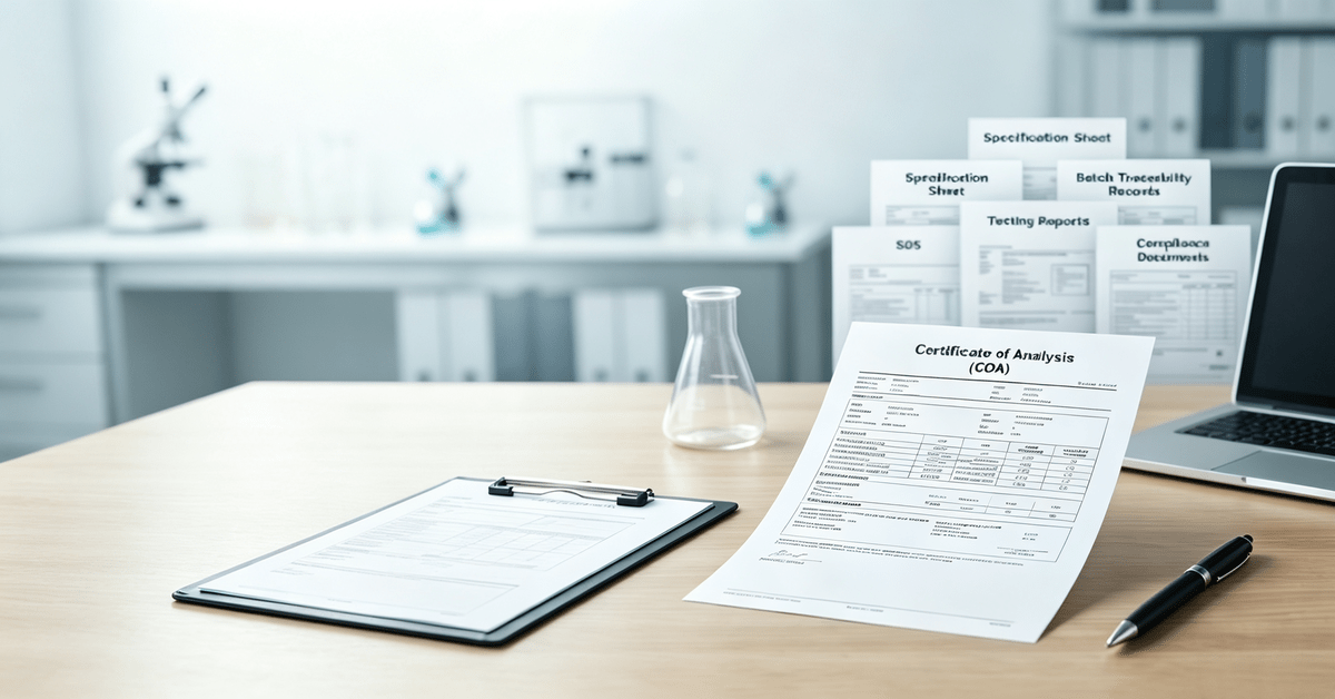 COA for Raw Materials quality approval checklist for ingredient suppliers