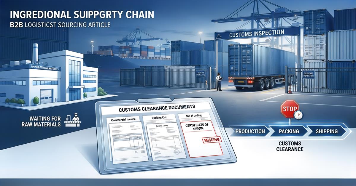 Customs Clearance Documents delaying international ingredient shipment
