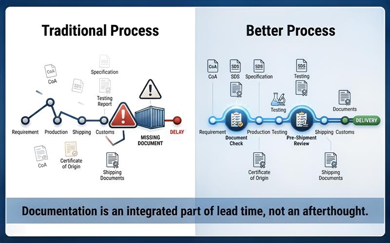 Customs Clearance Documents integrated into ingredient sourcing workflow