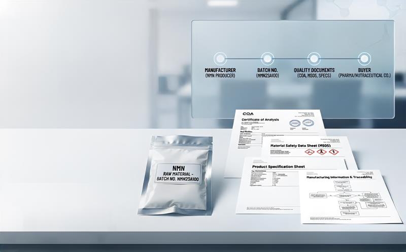 NMN supplier qualification with COA MSDS stability and batch traceability documents