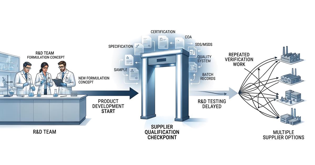 Supplier Qualification slowing down ingredient sourcing and R&D