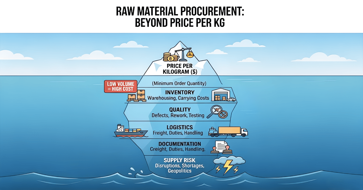 raw material procurement cost and total cost of ownership