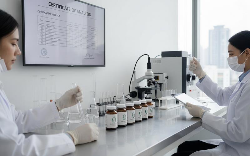 Quercetin supplier qualification and batch-specific CoA review