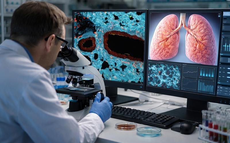 Quercetin antioxidant and inflammatory signaling research in lung tissue